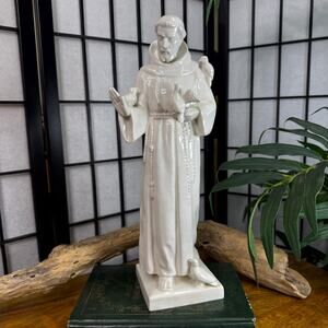 Vintage German Hummel Porcelain Statue Saint Francis Assisi with Birds